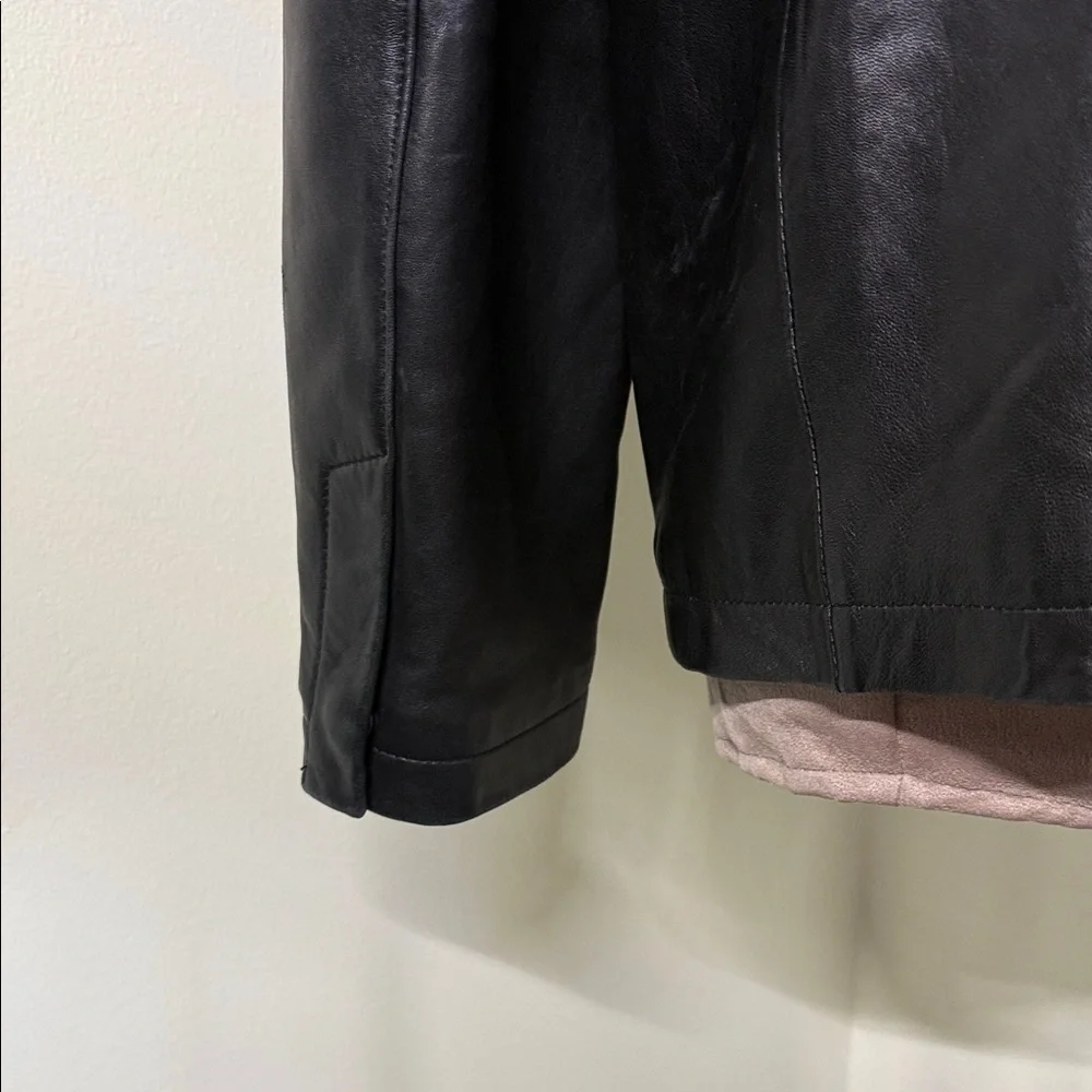 Alfani Buttery Soft Black Leather Jacket - Size Large - Picture 7 of 14